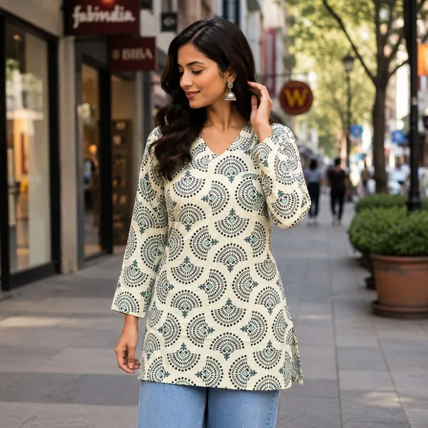 Cream_Cotton_Straight_Geometric_Printed_Kurta_For_Women
