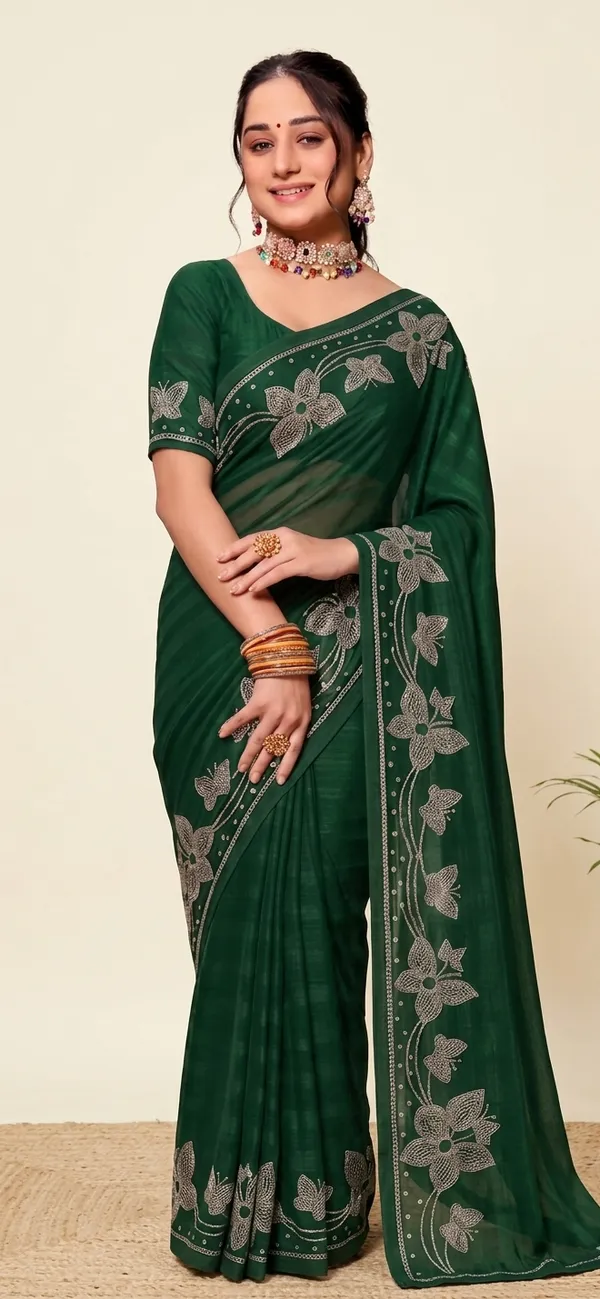 Green_Silk_Floral_Embellished_Saree_For_Women