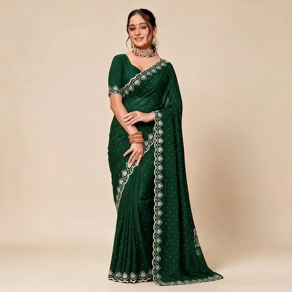 Green_Georgette_Silk_Ethnic_Print_Saree_For_Women