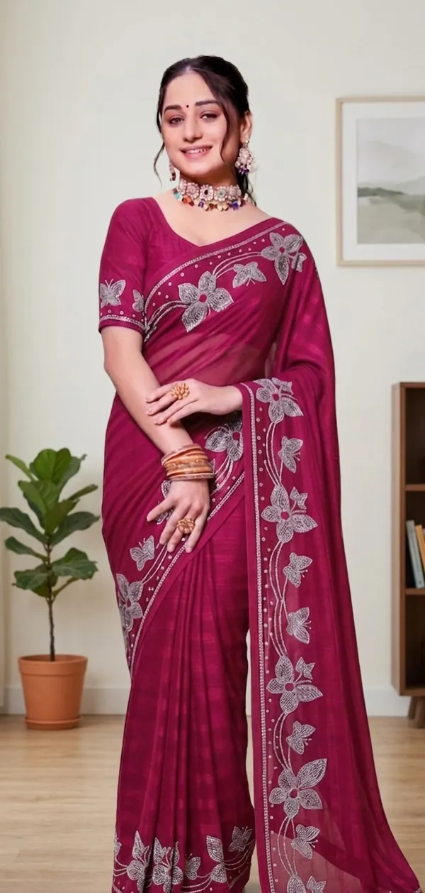 Maroon_Silk_Floral_Embroidered_Saree_For_Women