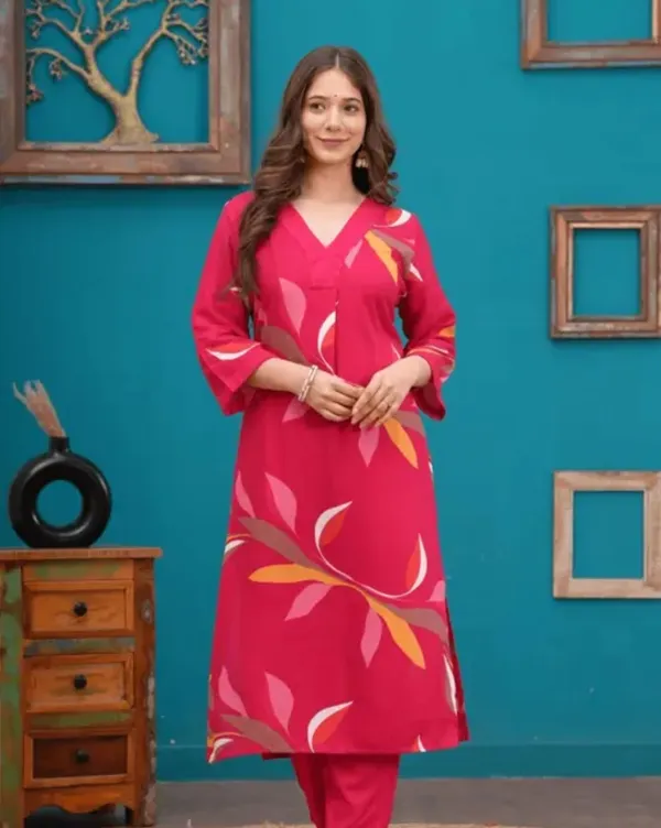Pink_Viscose_Rayon_Straight_Printed_Kurta_Set_For_Women