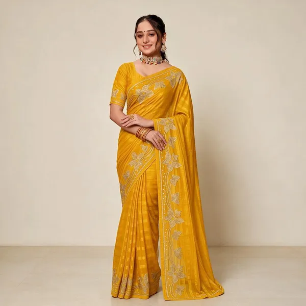 Mustard_Yellow_Silk_Floral_Embroidered_Saree_For_Women
