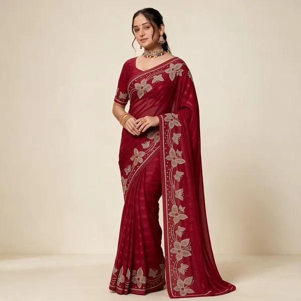 Maroon_Silk_Floral_Embroidered_Saree_For_Women