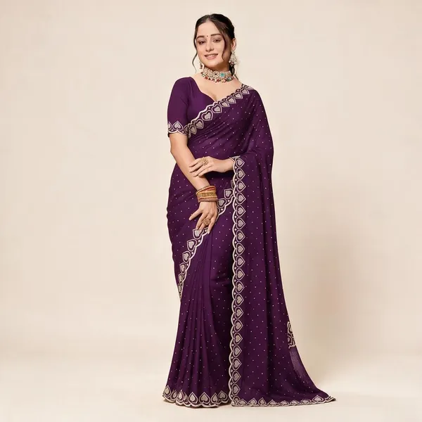Purple_Georgette_Silk_Printed_Traditional_Saree_For_Women