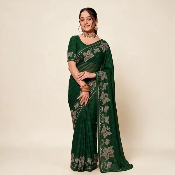 Green_Silk_Floral_Embellished_Saree_For_Women