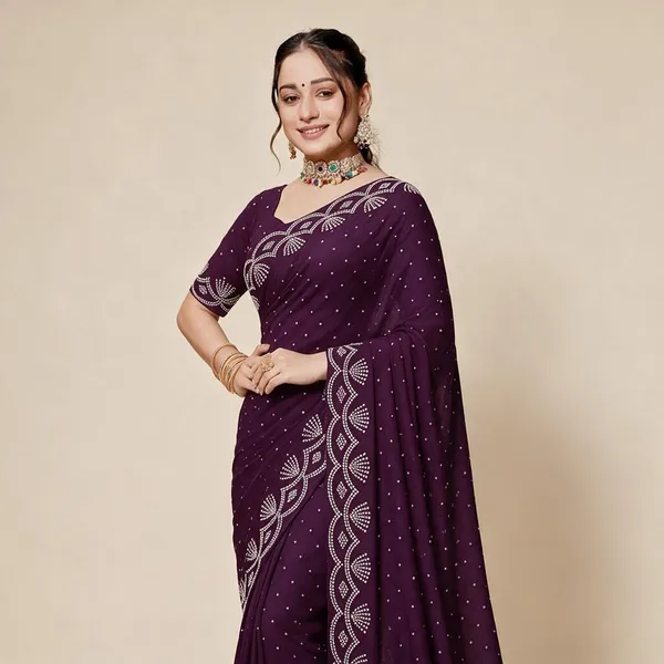 Purple_Georgette_Silk_Embroidered_Saree_For_Women