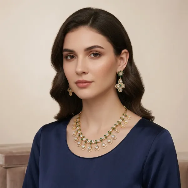 Gold_And_Green_Kundan_Emerald_Statement_Necklace_Set_For_Women