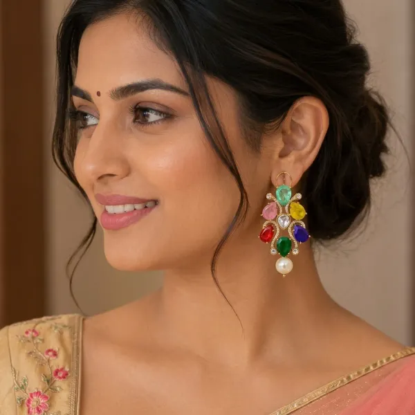 Multicolor_Kundan_Pearl_Stone_Drop_Earrings_For_Women