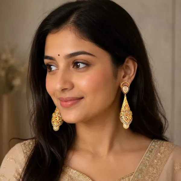 Gold_Kundan_Pearl_Drop_Earrings_For_Women
