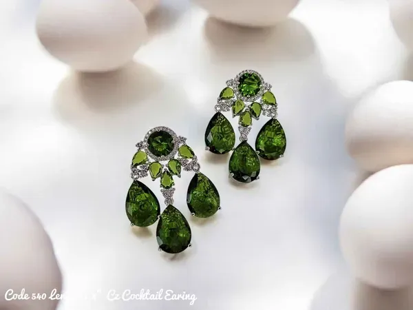 Green_Cubic_Zirconia_Chandelier_Earrings_For_Women