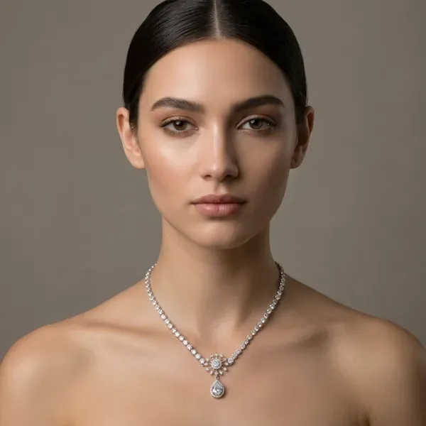 Silver_Crystal_Floral_Pendant_Necklace_For_Women