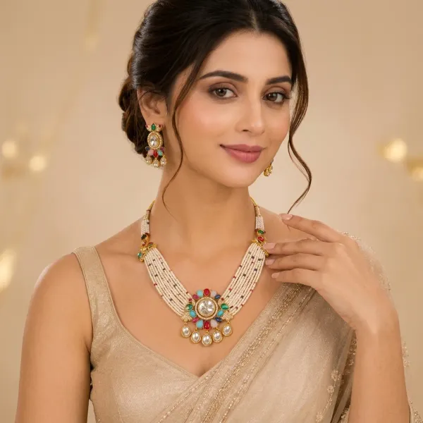 Multicolor_Kundan_Pearl_Stone_Necklace_Set_For_Women