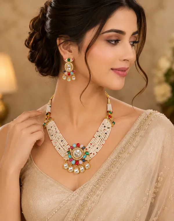 Multicolor_Kundan_Pearl_Stone_Necklace_Set_For_Women