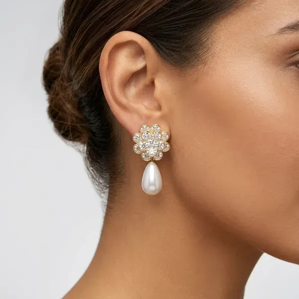 Gold_Floral_Studded_Pearl_Drop_Earrings_For_Women