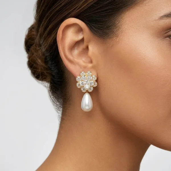 Gold_Floral_Studded_Pearl_Drop_Earrings_For_Women