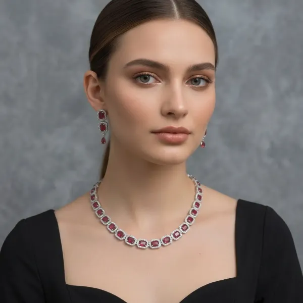 Silver_And_Ruby_Red_Stone_Studded_Necklace_And_Earrings_Set_For_Women
