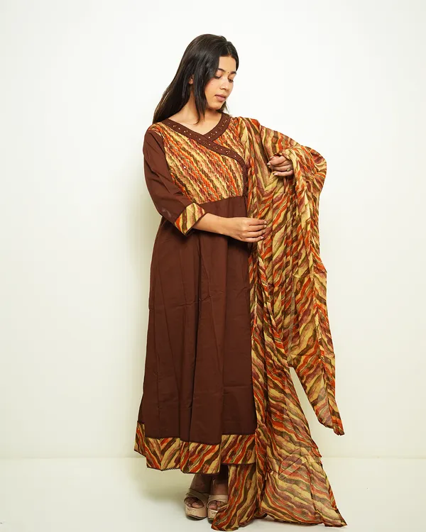 Vasudha_Chocolate_Brown_Printed_Anarkali_Set_With_Dupatta_Cotton
