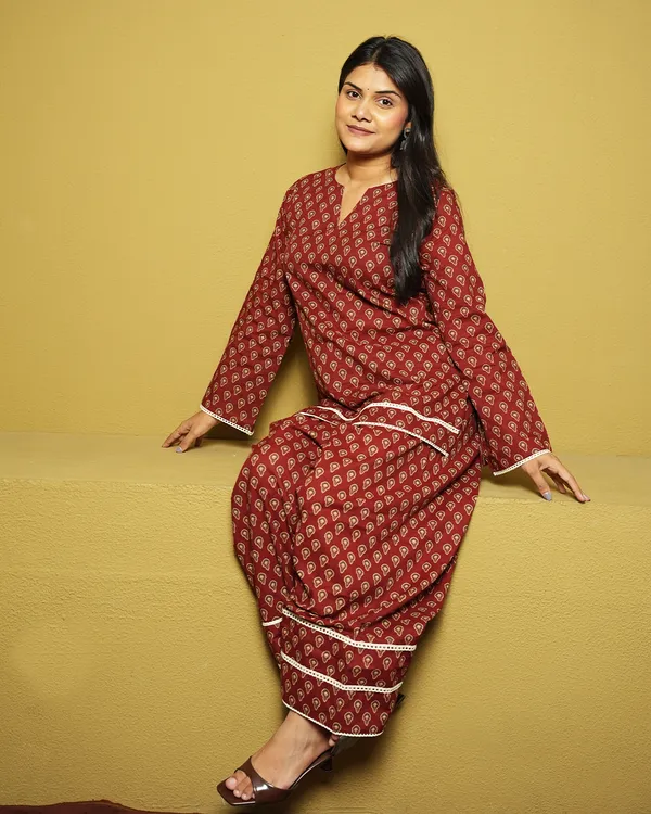 Aarunya_Rust_Red_Jaipuri_Buti_Inspired_Co_Ord_Set_Floral_Cotton