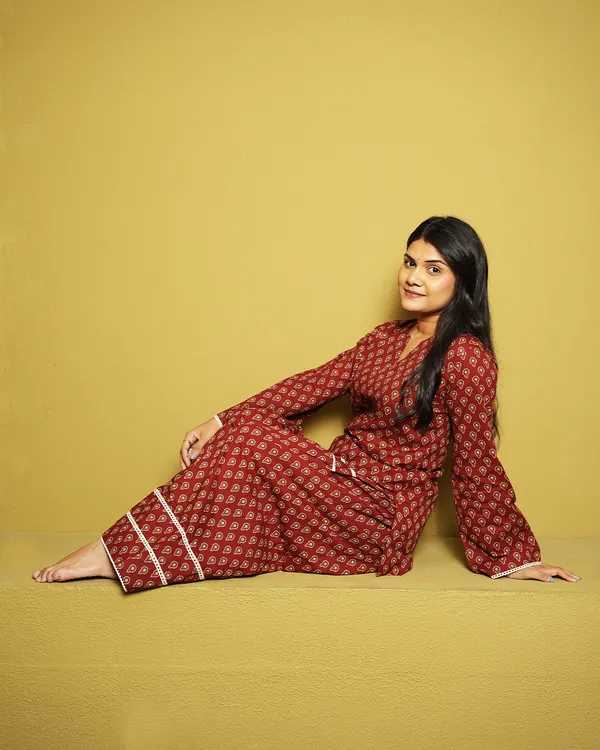 Aarunya_Rust_Red_Jaipuri_Buti_Inspired_Co_Ord_Set_Floral_Cotton