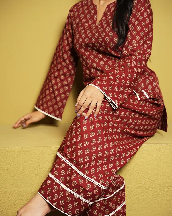 Aarunya_Rust_Red_Jaipuri_Buti_Inspired_Co_Ord_Set_Floral_Cotton