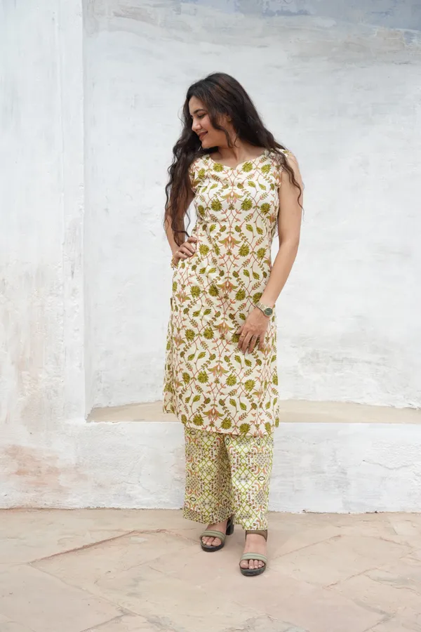 Nirvi_Olive_Floral_Printed_Co_Ord_Set_Floral_Cotton