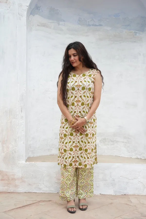 Nirvi_Olive_Floral_Printed_Co_Ord_Set_Floral_Cotton