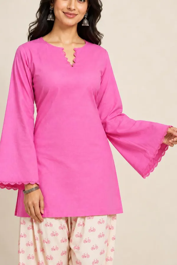 Gulabo_Pink_Bicycle_Print_Farshi_Salwar_Co_Ord_Set_Pink_Cotton
