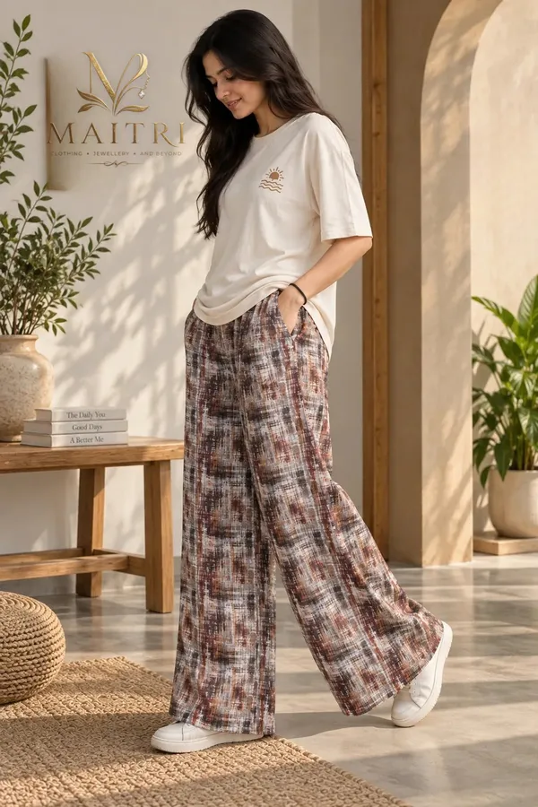 Brown_Printed_Wide_Leg_Pants_for_Women