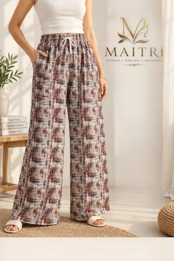 Brown_Printed_Wide_Leg_Pants_for_Women