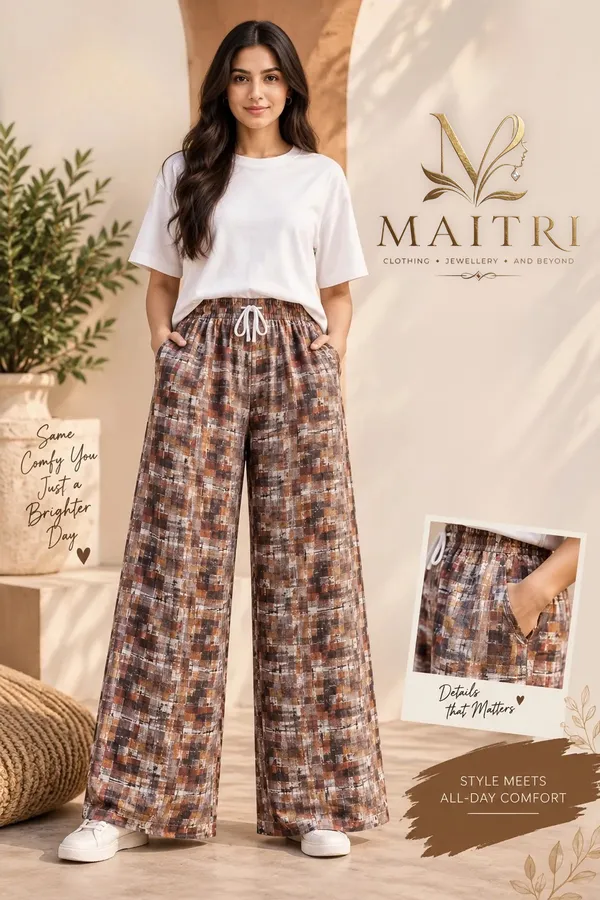 Brown_Printed_Wide_Leg_Pants_for_Women