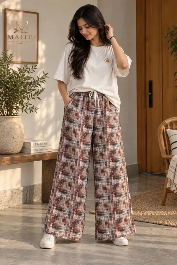 Brown_Printed_Wide_Leg_Pants_for_Women