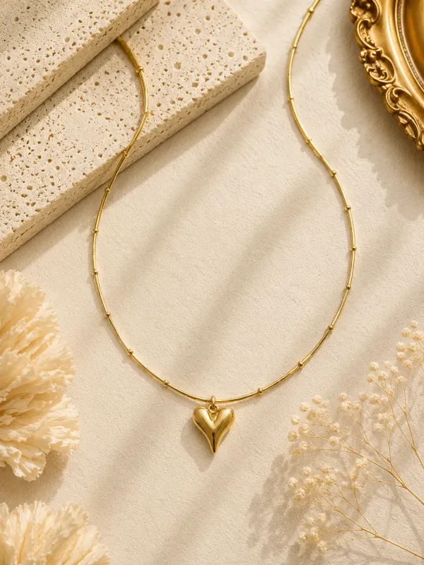 Golden_Stainless_Steel_Heart-Shaped_Crystal_Pendant_Necklace_For_Women