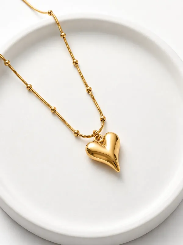 Golden_Stainless_Steel_Heart-Shaped_Crystal_Pendant_Necklace_For_Women