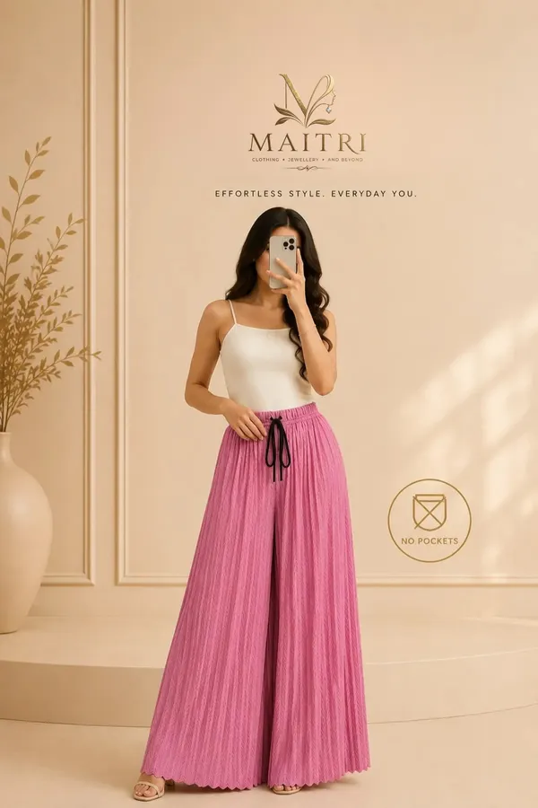 Baby_Pink_Lycra_Pleated_Trouser_For_Women