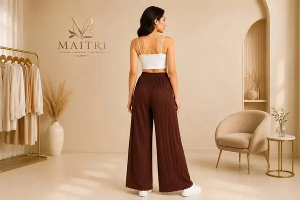 Brown_Lycra_Pleated_Trouser_For_Women