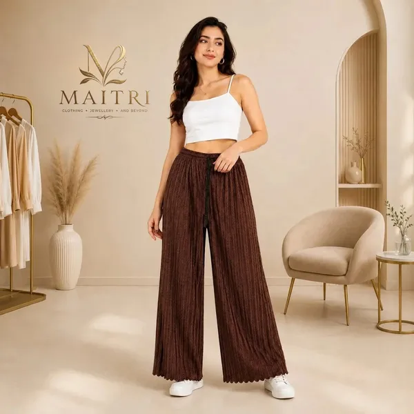 Brown_Lycra_Pleated_Trouser_For_Women