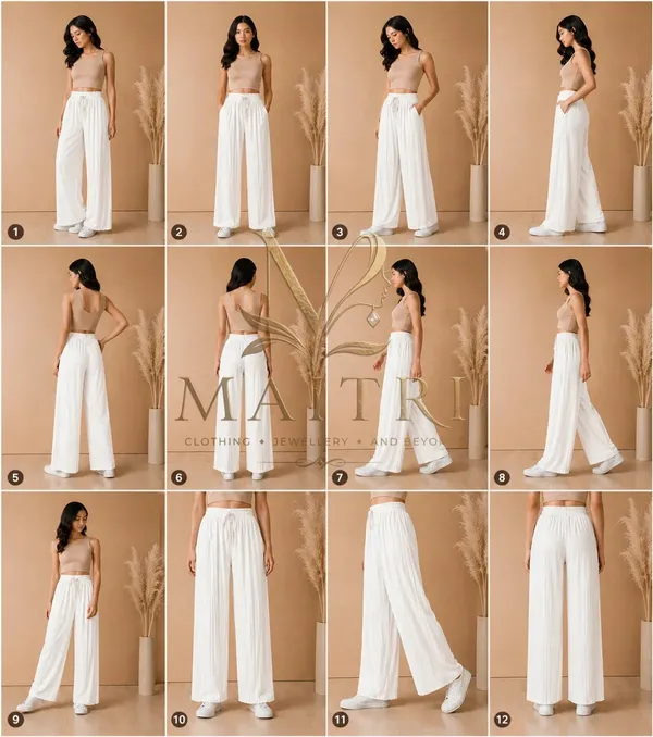White_Lycra_Pleated_Trouser_For_Women