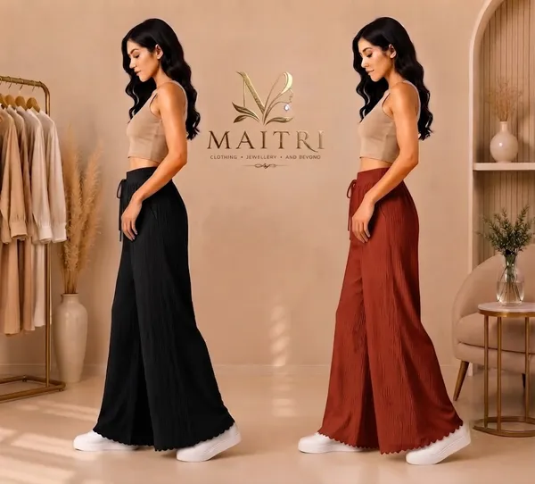 Black_And_Red_Lycra_Pleated_Trouser_For_Women_(Pack_Of_2)