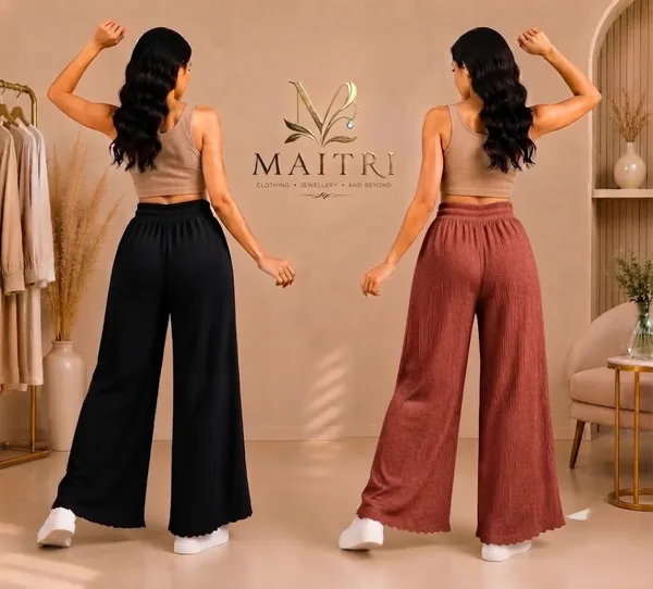 Black_And_Red_Lycra_Pleated_Trouser_For_Women_(Pack_Of_2)