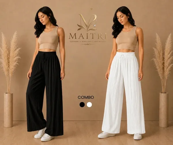 Black_And_White_Lycra_Pleated_Trouser_For_Women_(Pack_Of_2)