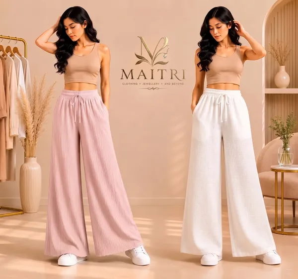 Baby_Pink_And_White_Lycra_Pleated_Trouser_For_Women_(Pack_Of_2)