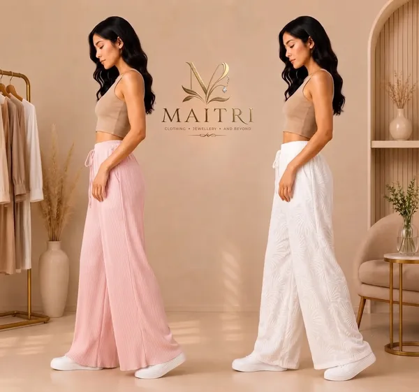 Baby_Pink_And_White_Lycra_Pleated_Trouser_For_Women_(Pack_Of_2)
