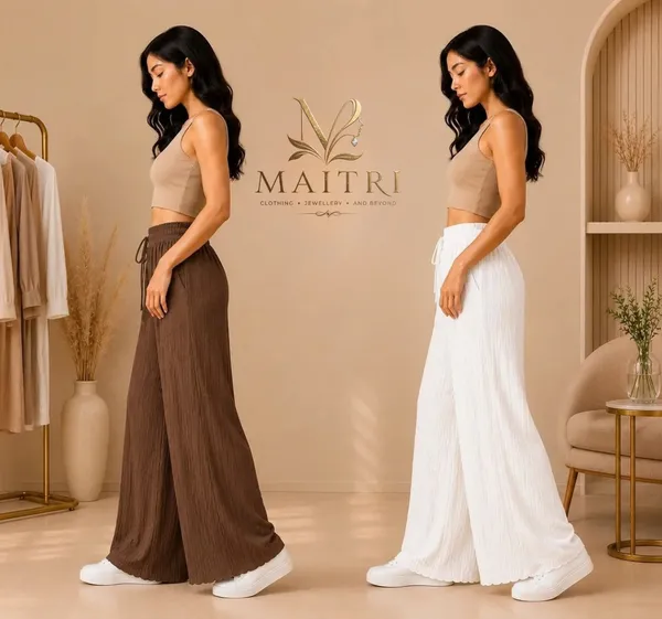 Brown_And_White_Lycra_Pleated_Trouser_For_Women_(Pack_Of_2)