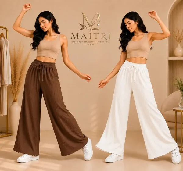 Brown_And_White_Lycra_Pleated_Trouser_For_Women_(Pack_Of_2)