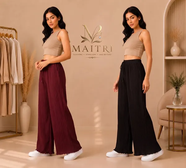 Maroon_And_Black_Lycra_Pleated_Trouser_For_Women_(Pack_Of_2)