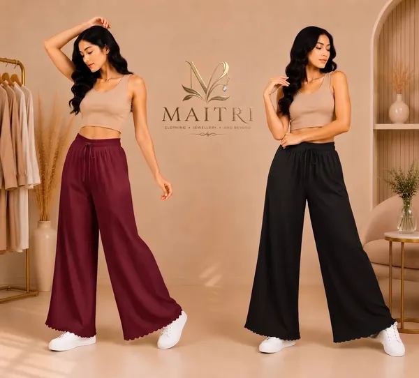 Maroon_And_Black_Lycra_Pleated_Trouser_For_Women_(Pack_Of_2)