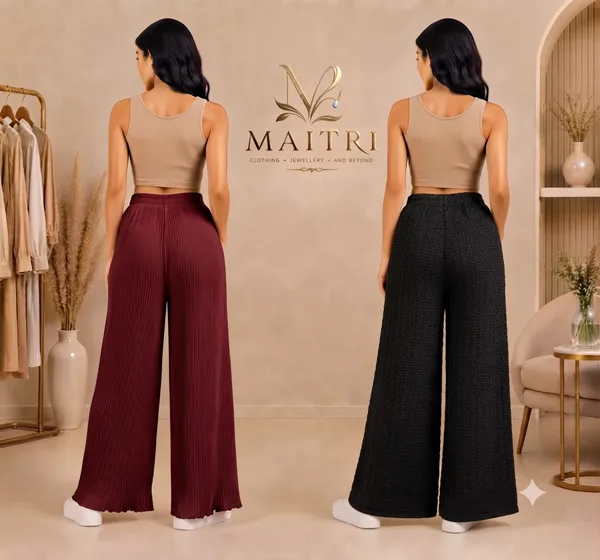 Maroon_And_Black_Lycra_Pleated_Trouser_For_Women_(Pack_Of_2)