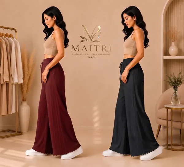 Maroon_And_Black_Lycra_Pleated_Trouser_For_Women_(Pack_Of_2)