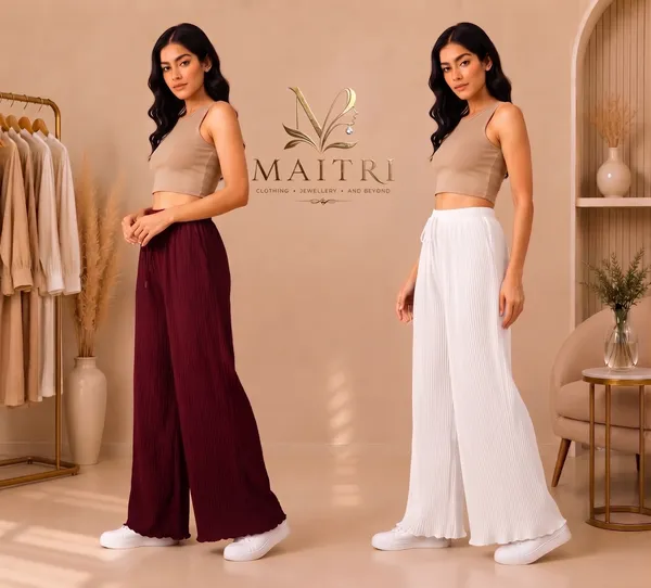 Maroon_And_White_Lycra_Pleated_Trouser_For_Women_(Pack_Of_2)