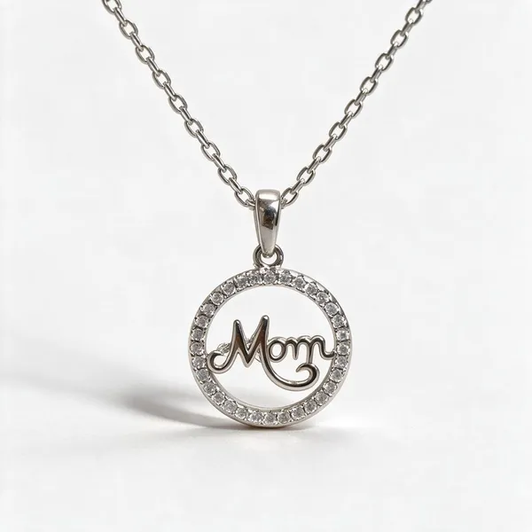 Silver_925_Mom_Script_Stone_Pendant_Necklace_For_Women